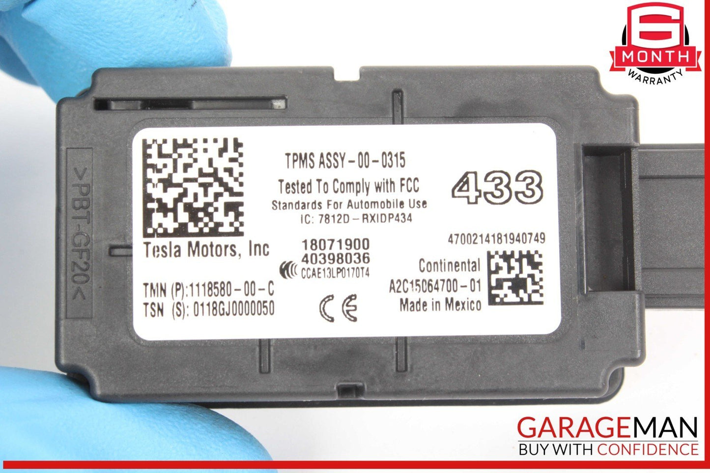 17-23 Tesla Model 3 Tire Pressure Monitoring Module Sensor TPMS 111858000C OEM