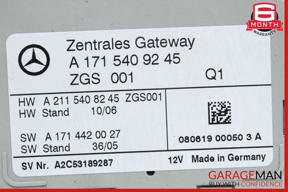 05-11 Mercedes R171 SLK350 SLK300 Central Gateway Control Module 1715409245 OEM