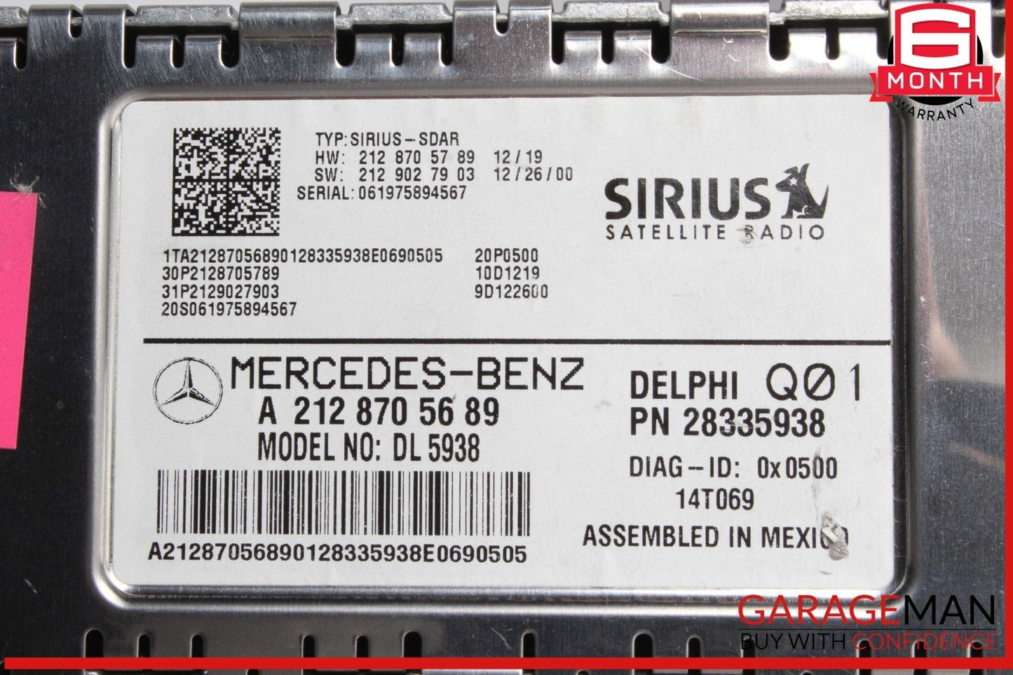 14-19 Mercedes X204 GLK350 Sirius Satellite Radio Receiver 2128705689 OEM