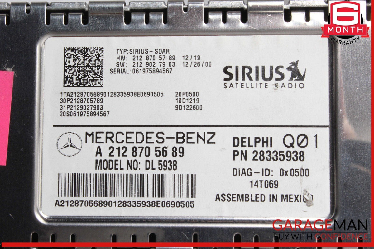 14-19 Mercedes X204 GLK350 Sirius Satellite Radio Receiver 2128705689 OEM