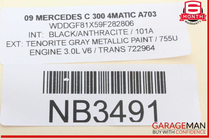 08-14 Mercedes W204 C300 C250 C350 Front Right Side Sunvisor Sun Visor Black OEM