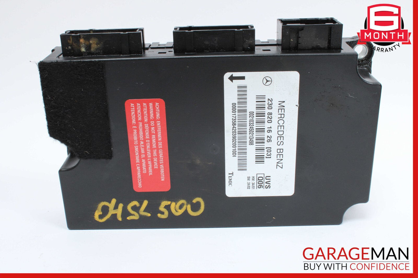 03-08 Mercedes R230 SL500 SL65 AMG Top Roof Convertible Control Module Unit OEM