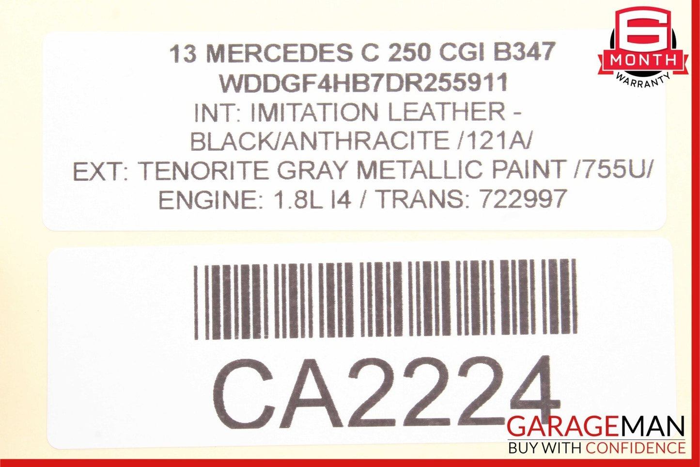 08-21 Mercedes W204 C250 GLK350 Rear Overhead Top Upper Dome Light Reading Map