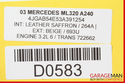 02-05 Mercedes W163 ML320 ML500 Front Left or Right Door Speaker Tweeter OEM