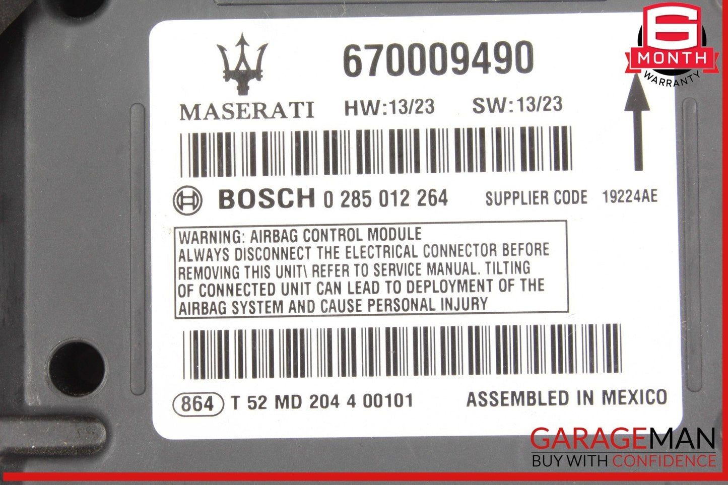 14-17 Maserati Quattroporte S Restraint Sensor Control Module Unit 670009490 OEM