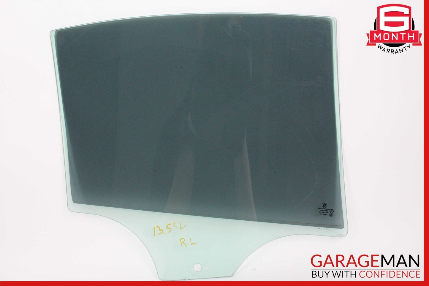 11-16 BMW 525i 535i 550i Rear Left Door Window Glass OEM