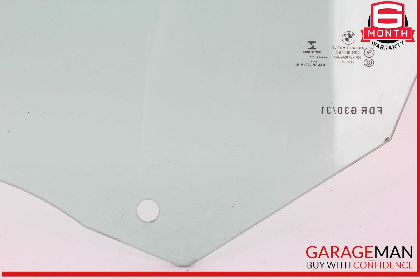 17-20 BMW 530E Front Right Passenger Side Door Window Glass OEM