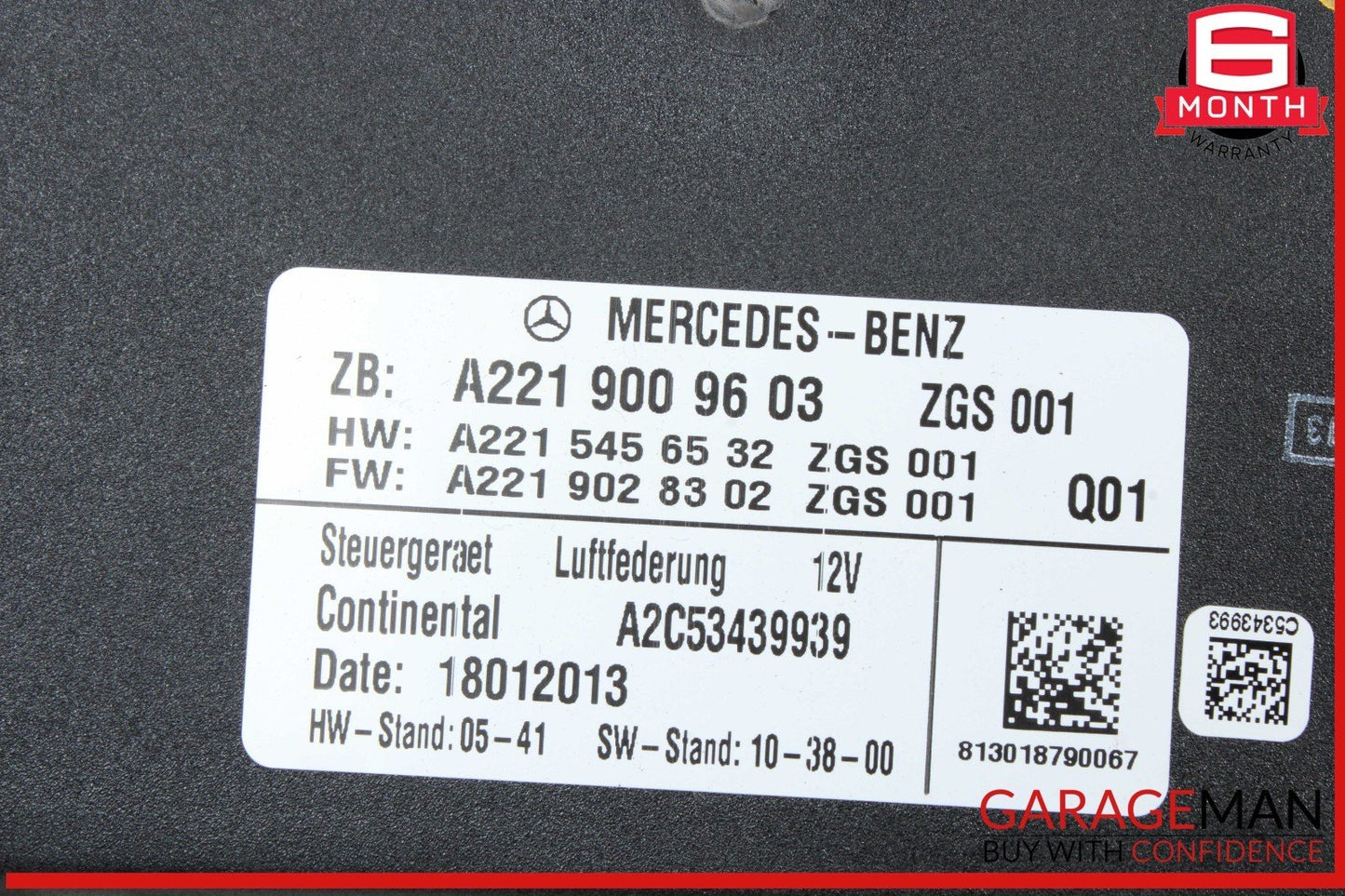 07-14 Mercedes W221 S550 S400 Airmatic Air Suspension Control Module Unit OEM