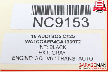 14-17 Audi SQ5 Front Right Passenger Side Sun Visor Sunvisor Black 8K0857552 OEM