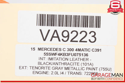 15-20 Mercedes W205 C300 4MATIC Rear Left Side Door Window Regulator Motor OEM