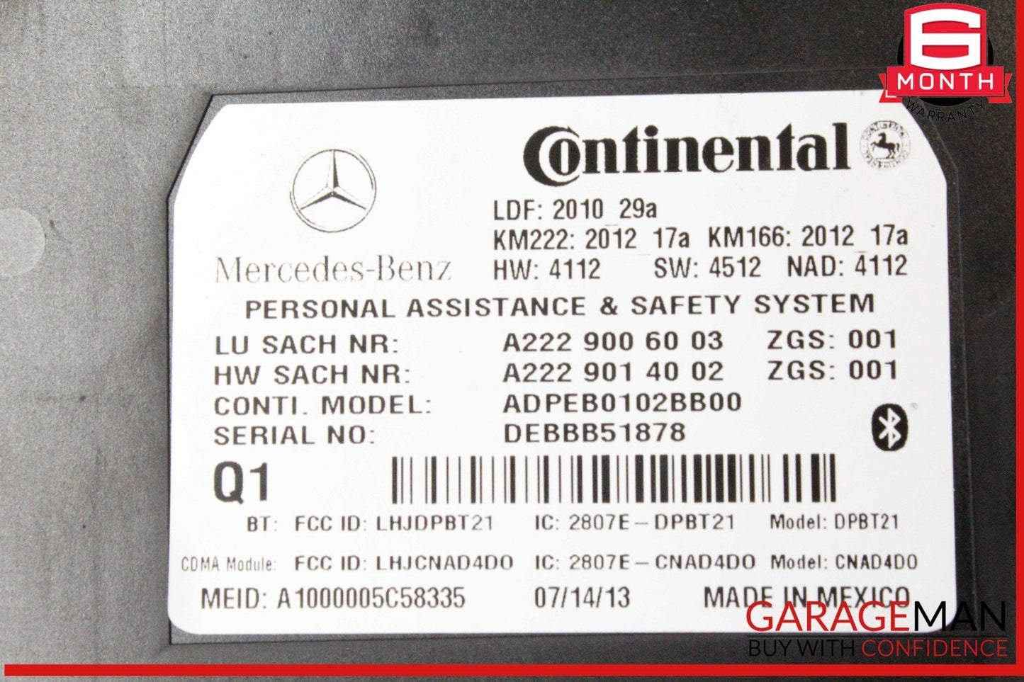 12-15 Mercedes W212 E350 C250 Communication Control Module 2229006003 OEM