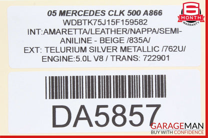 Mercedes CLK500 SLK280 CL500 S430 E320 Anti Theft Alarm Module 2118209126 OEM
