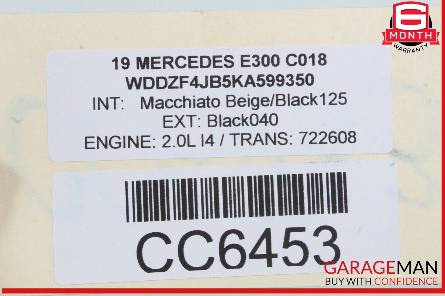 17-20 Mercedes W213 E300 E350 E450 Rear Right Side Seat Upper Cushion OEM