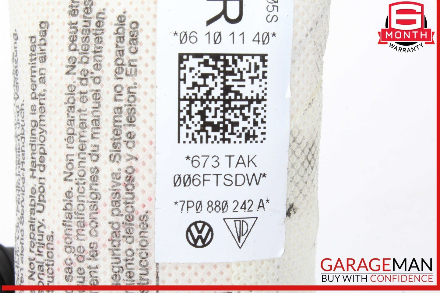 11-18 Porsche Cayenne 958 Front Right Passenger Side Seat Airbag 7P0880242A OEM