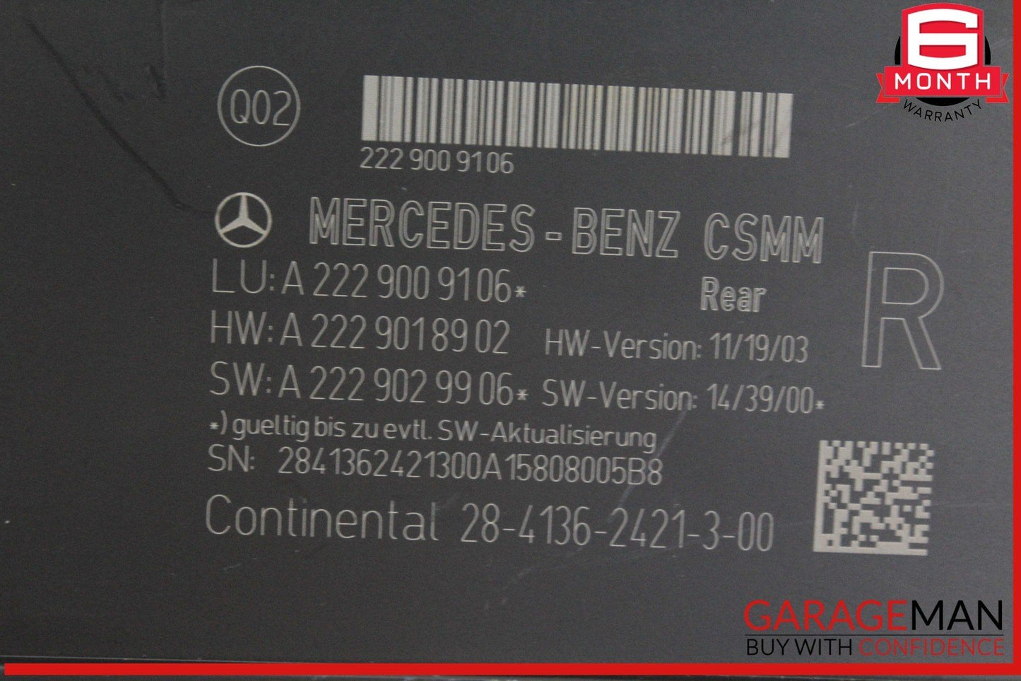 14-17 Mercedes W222 S550 Rear Left or Right Side Seat Control Module Unit OEM