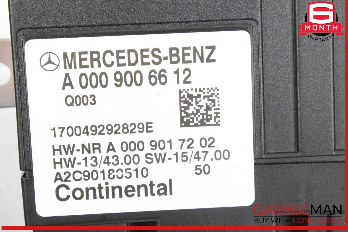 17-19 Mercedes W205 C300 E300 Fuel Pump Control Module 0009006612 OEM