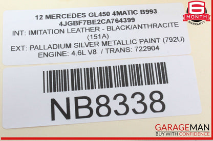 07-12 Mercedes X164 GL450 4MATIC Third Seat Row Power Folding Control Module OEM