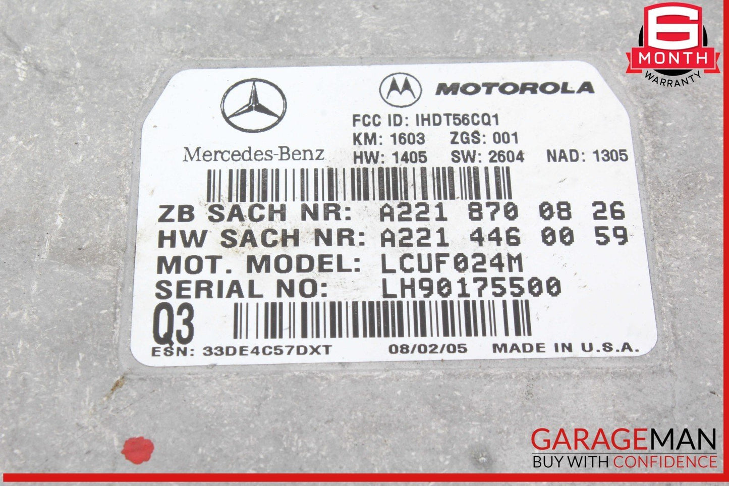 Mercedes W164 ML350 GL450 Voice Communication Control Module 2218700826 OEM