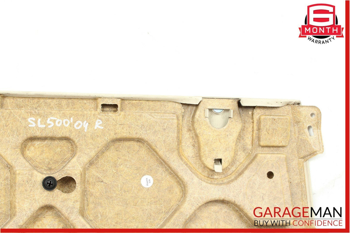 03-06 Mercedes R230 SL500 Rear Cargo Strap Luggage Trim Cover Panel Beige