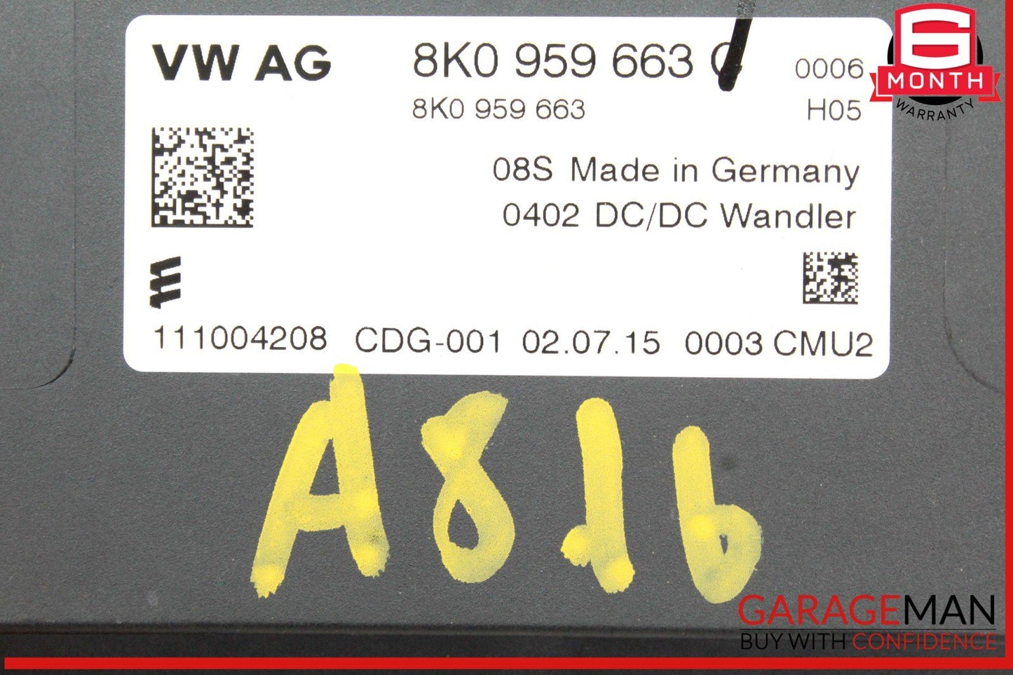 11-18 Audi A8 S8 Voltage Regulator Stabilizer Control Module Unit 8K0959663C OEM