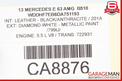 10-18 Mercedes W212 E63 E350 E550 Rear Top Overhead Dome Light Reading Map OEM