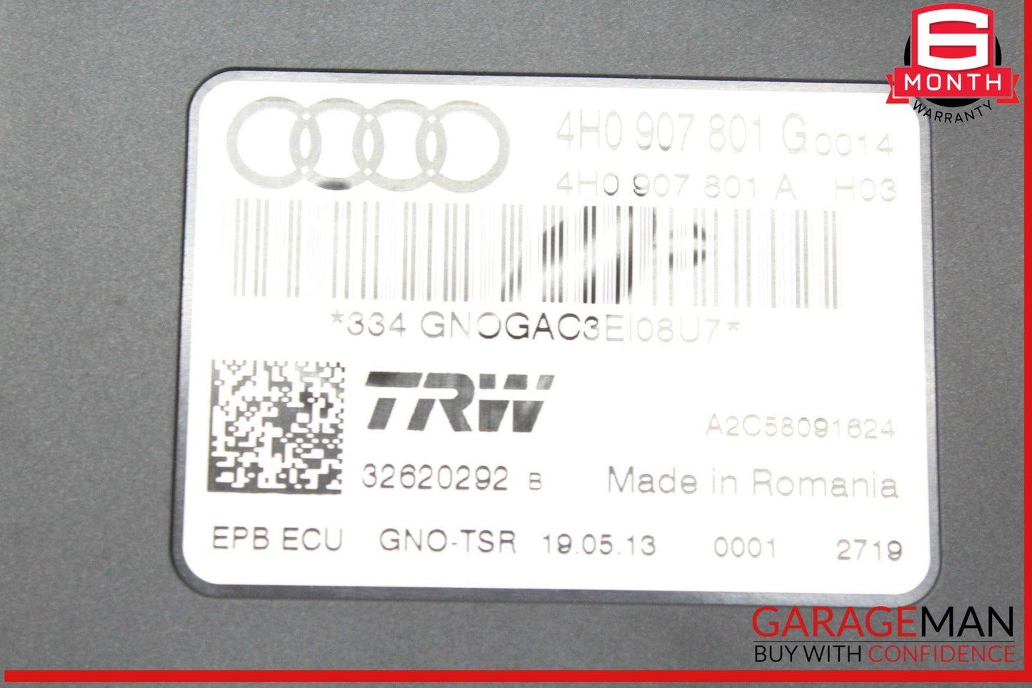 12-18 Audi A6 A7 S7 Electronic Parking Brake Control Module Unit 4H0907801G OEM