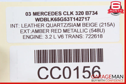 98-03 Mercedes W208 CLK320 CLK430 Front Left Side Exterior Door Handle Red