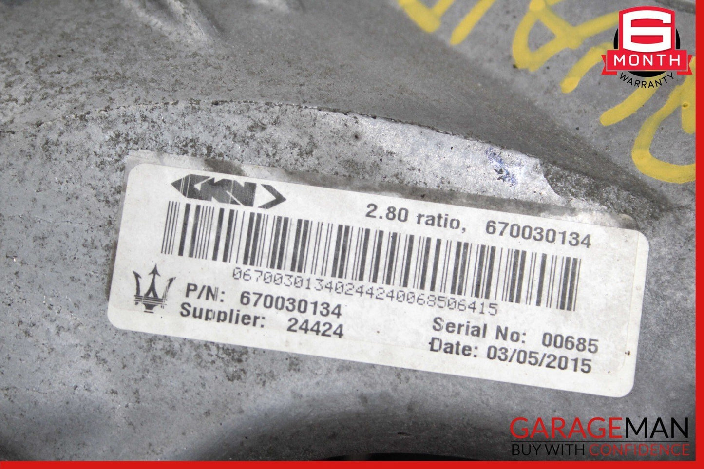 14-17 Maserati Quattroporte Rear Diff Differential Carrier Assembly 2.80 Ratio