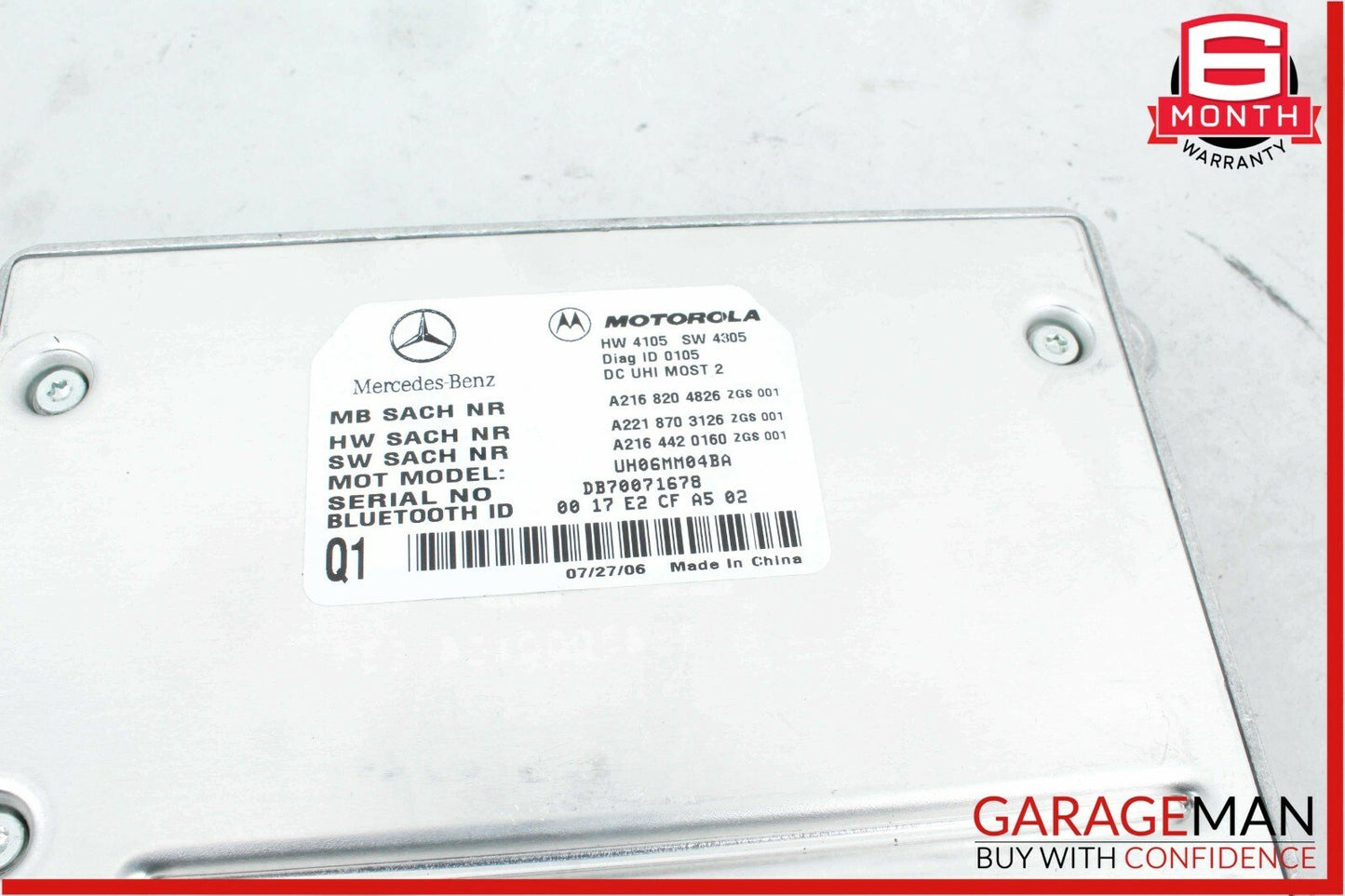 07-09 Mercedes W221 S550 S65 AMG Bluetooth Mobile Cell Phone Control Module OEM