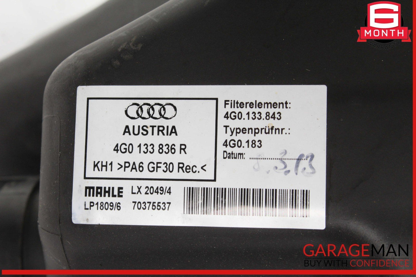 12-18 Audi A6 Engine Air Cleaner Intake Housing Filter Box 4G0133836R OEM