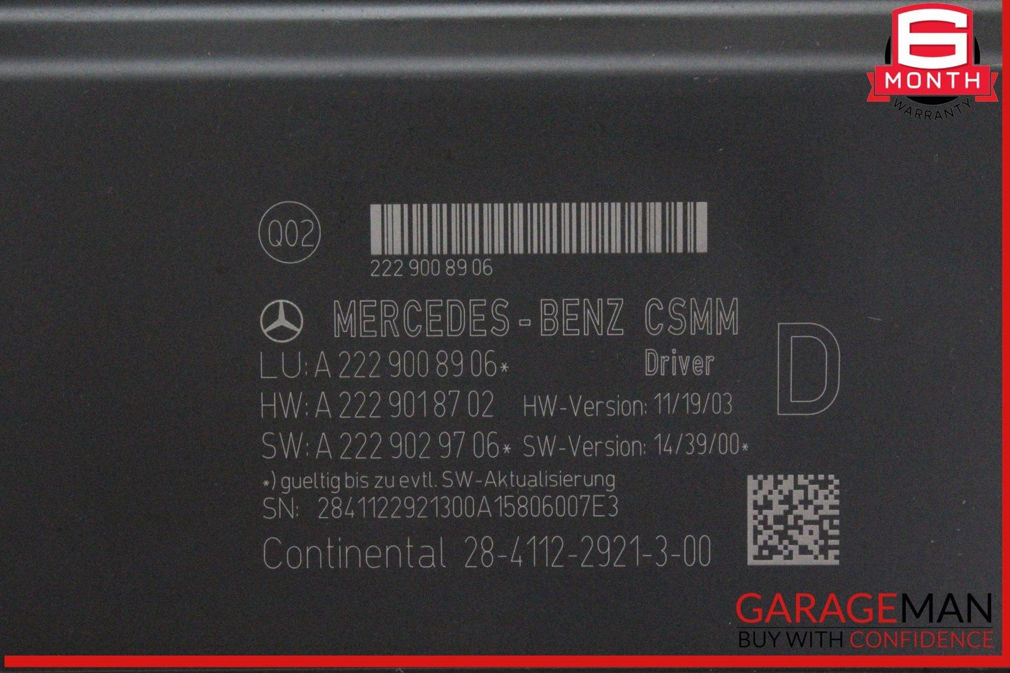 14-17 Mercedes W222 S550 Front Left Driver Side Seat Control Module Unit OEM
