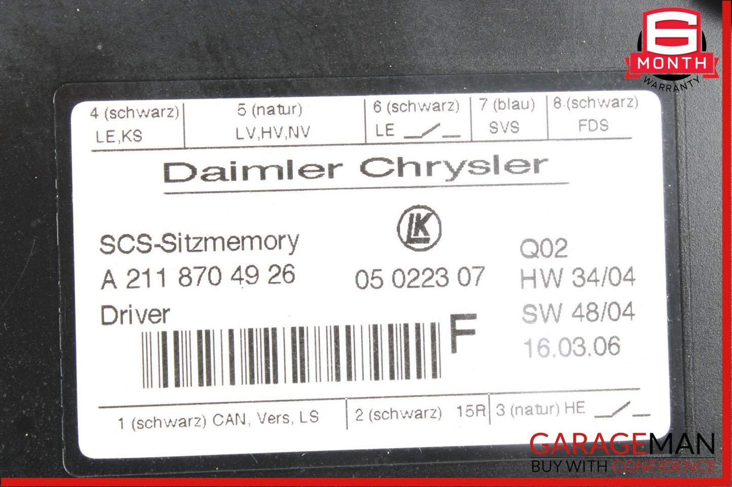 03-11 Mercedes W219 CLS500 E550 GL450 Front Left Seat Control Module Unit OEM