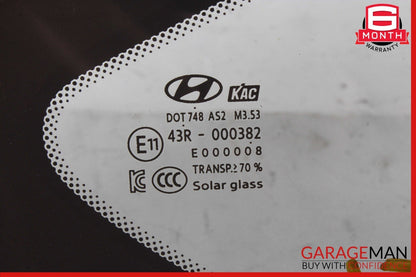 15-20 Hyundai Genesis Rear Right Side Quarter Glass Window Panel OEM