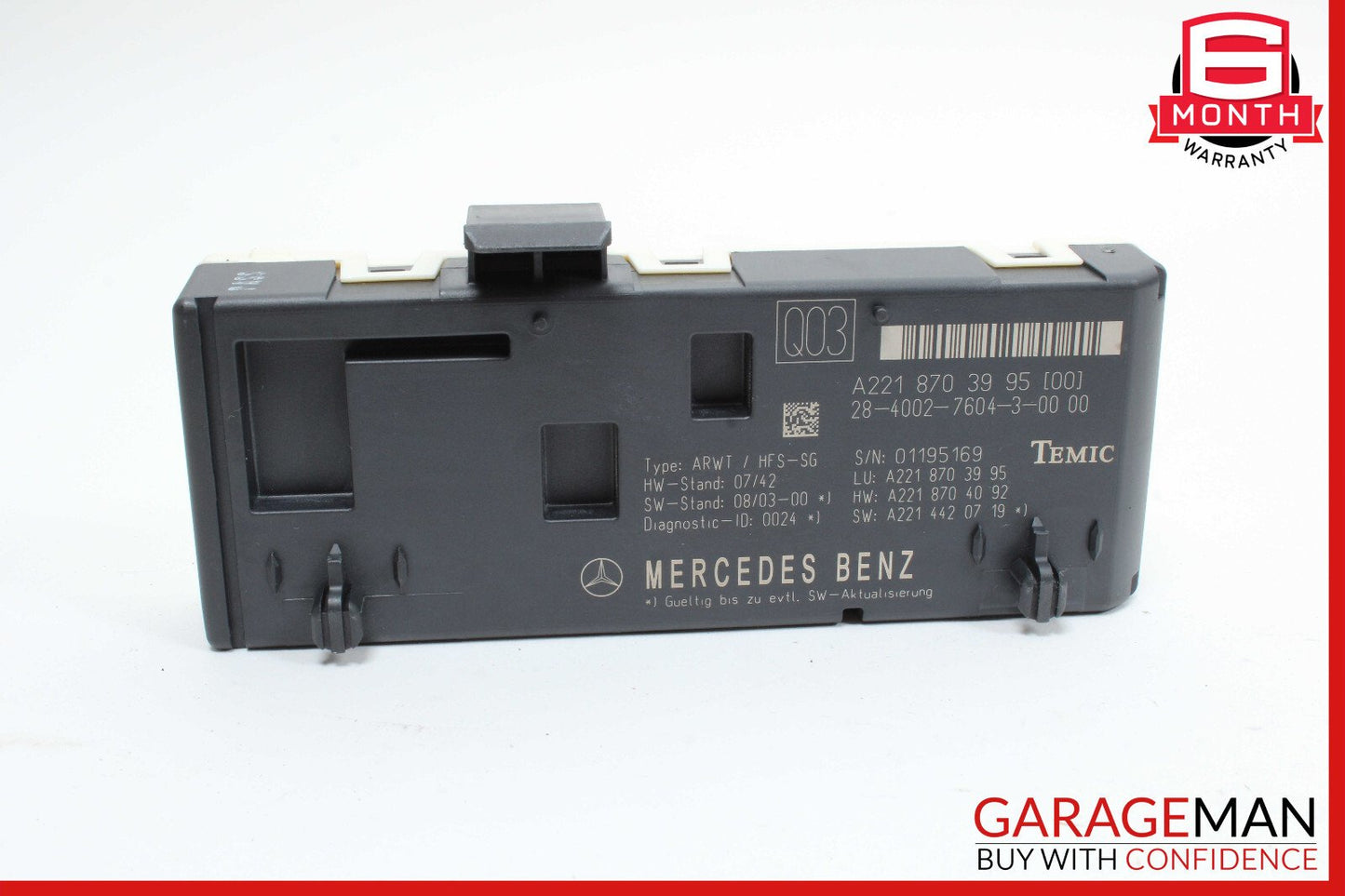 07-14 Mercedes W221 S550 CL550 Trunk Release Remote Open Close Module OEM