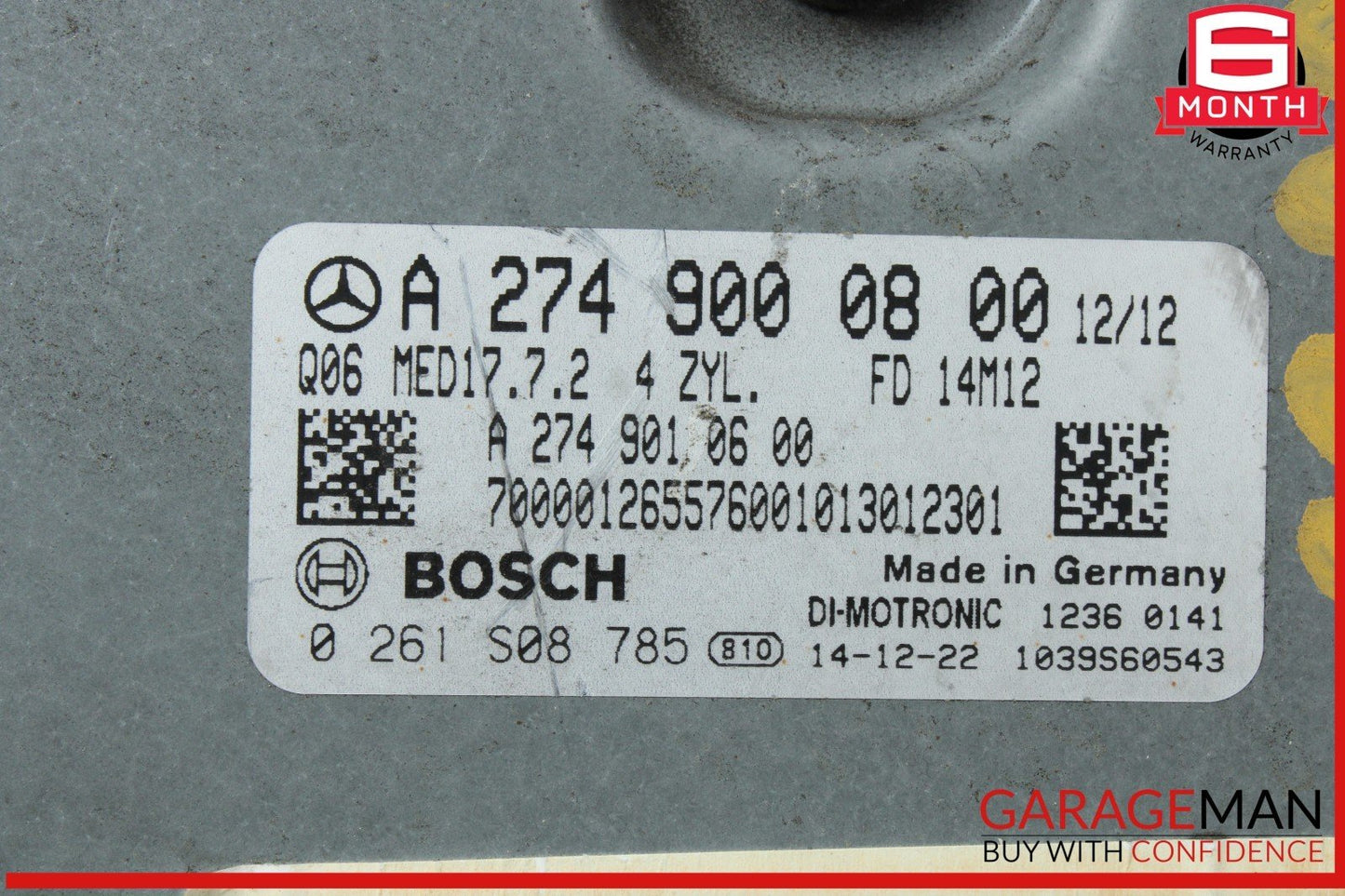 15-20 Mercedes W205 C300 GLC350e E300 M274 2.0L ECU ECM Engine Control Module