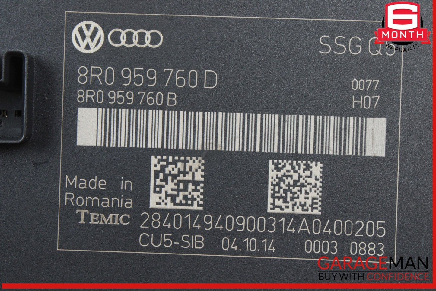 2013-2017 Audi Q5 Front Left Seat Control Module 8R0959760D OEM