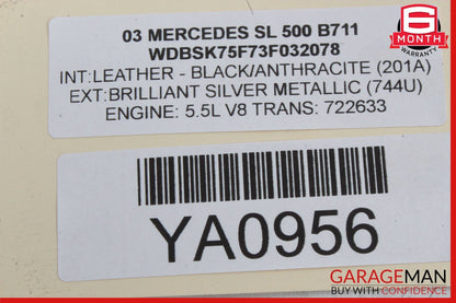 00-12 Mercedes R230 SL500 CL55 AMG Front Left Driver Door Window Regulator Motor