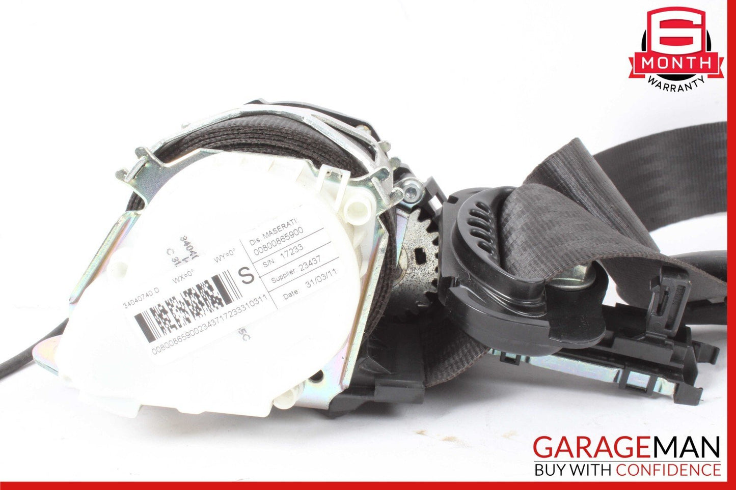 08-19 Maserati GranTurismo M145 Front Left Driver Side Seat Belt OEM
