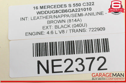 14-15 Mercedes W222 S550 S600 Front Center Dash Vent Clock 2228270300 OEM