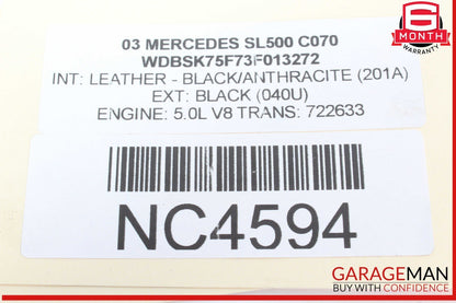 03-12 Mercedes R230 SL500 SL550 SL55 AMG Trunk Lid Lock Latch Handle OEM
