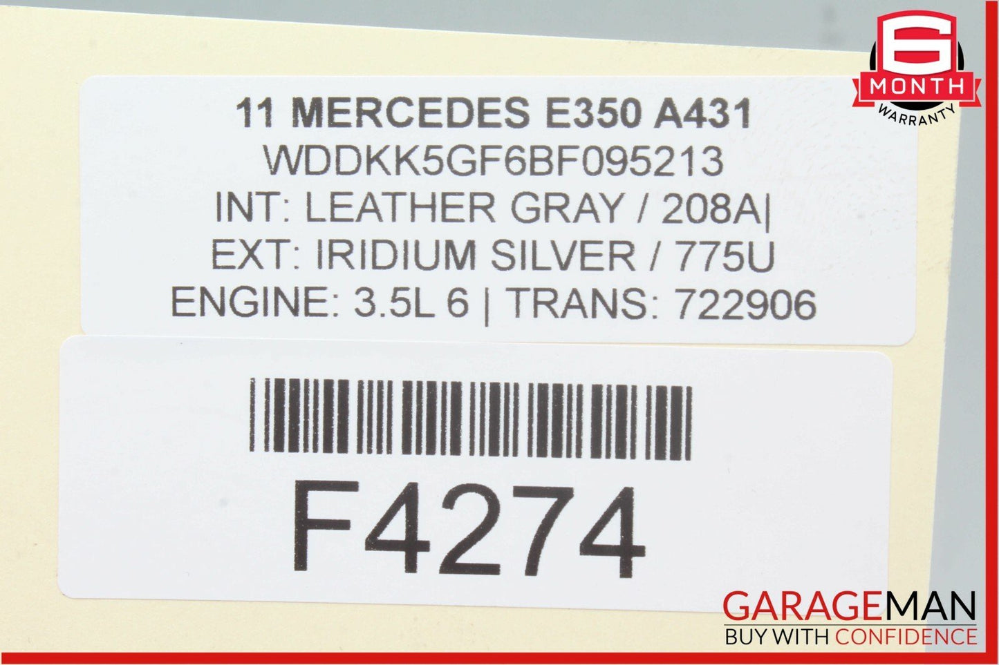 10-16 Mercedes W207 E350 Right Passenger Side Bow Tension Cylinder OEM