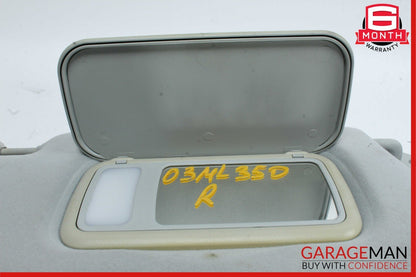 02-05 Mercedes W163 ML350 ML320 Front Right Side Sunvisor Sun Visor Grey OEM