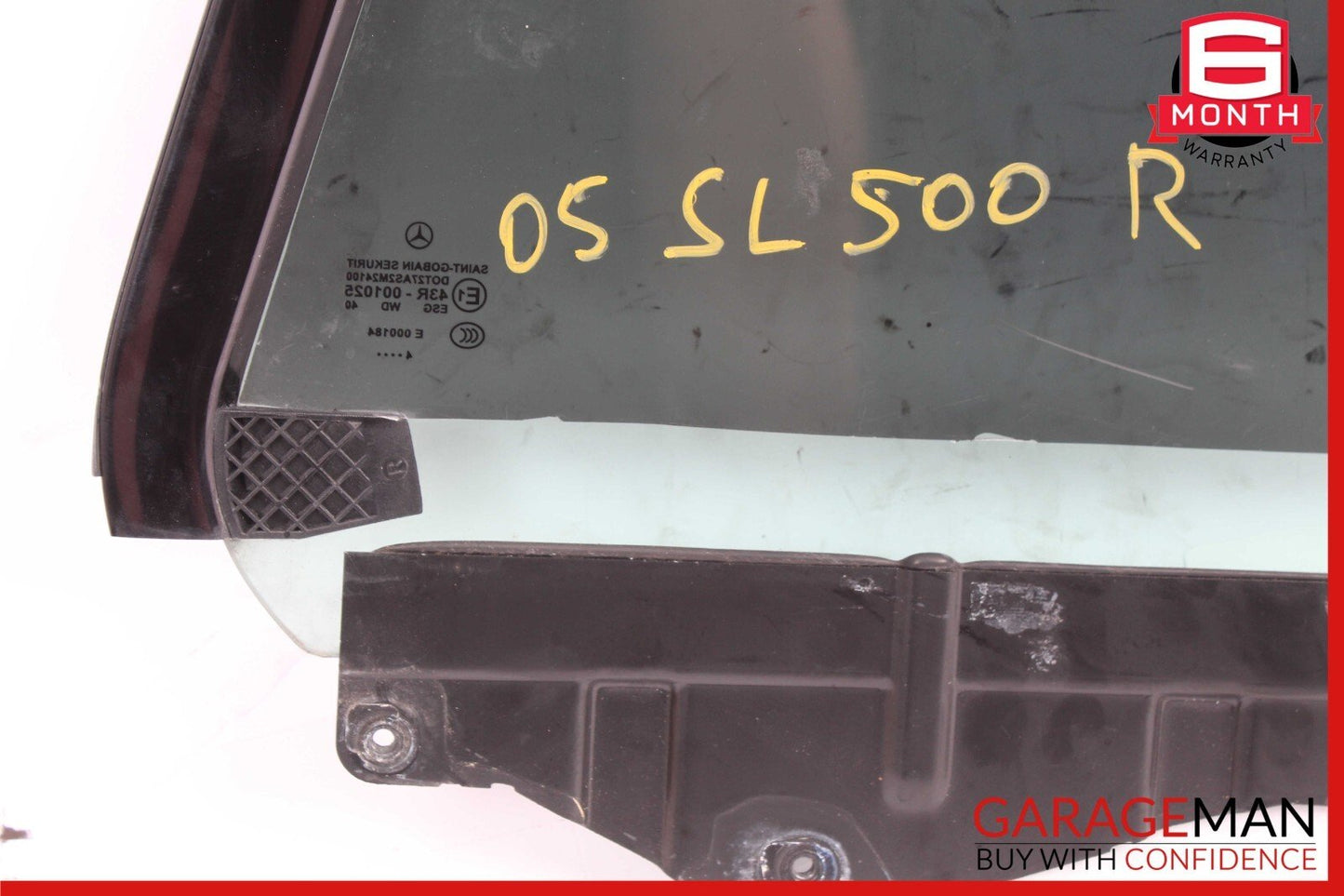 03-12 Mercedes R230 SL500 SL550 Rear Right Side Quarter Window Glass Tinted