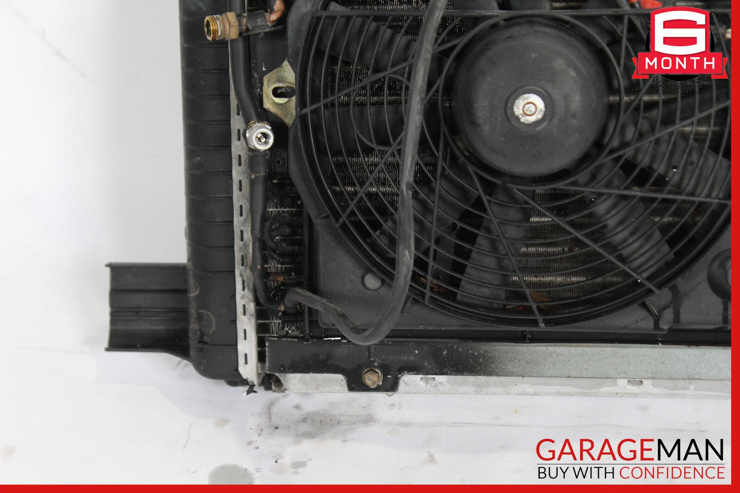 90-91 Mercedes R129 500SL Engine Water Cooling A/C Condenser Radiator w/ Fan OEM