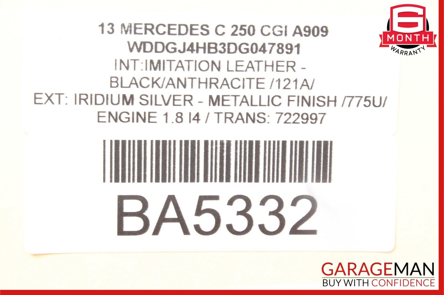 10-16 Mercedes W204 C250 E350 SLK350 Active Lane Assist Front Camera OEM