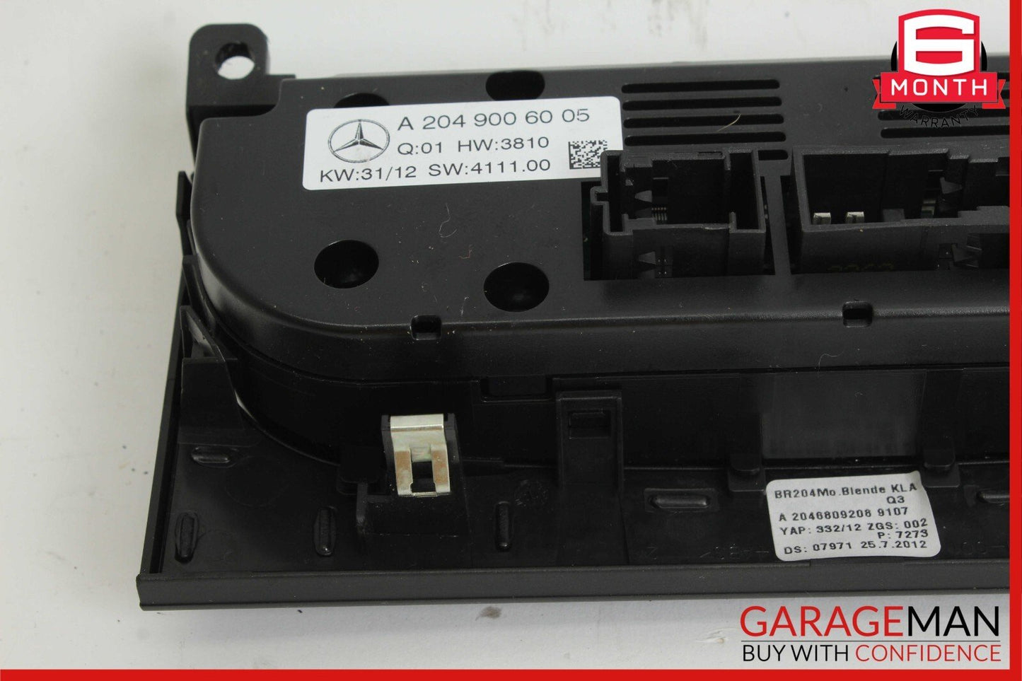 12-14 Mercedes W204 C250 AC A/C Climate Temperature Heater Switch Control Panel