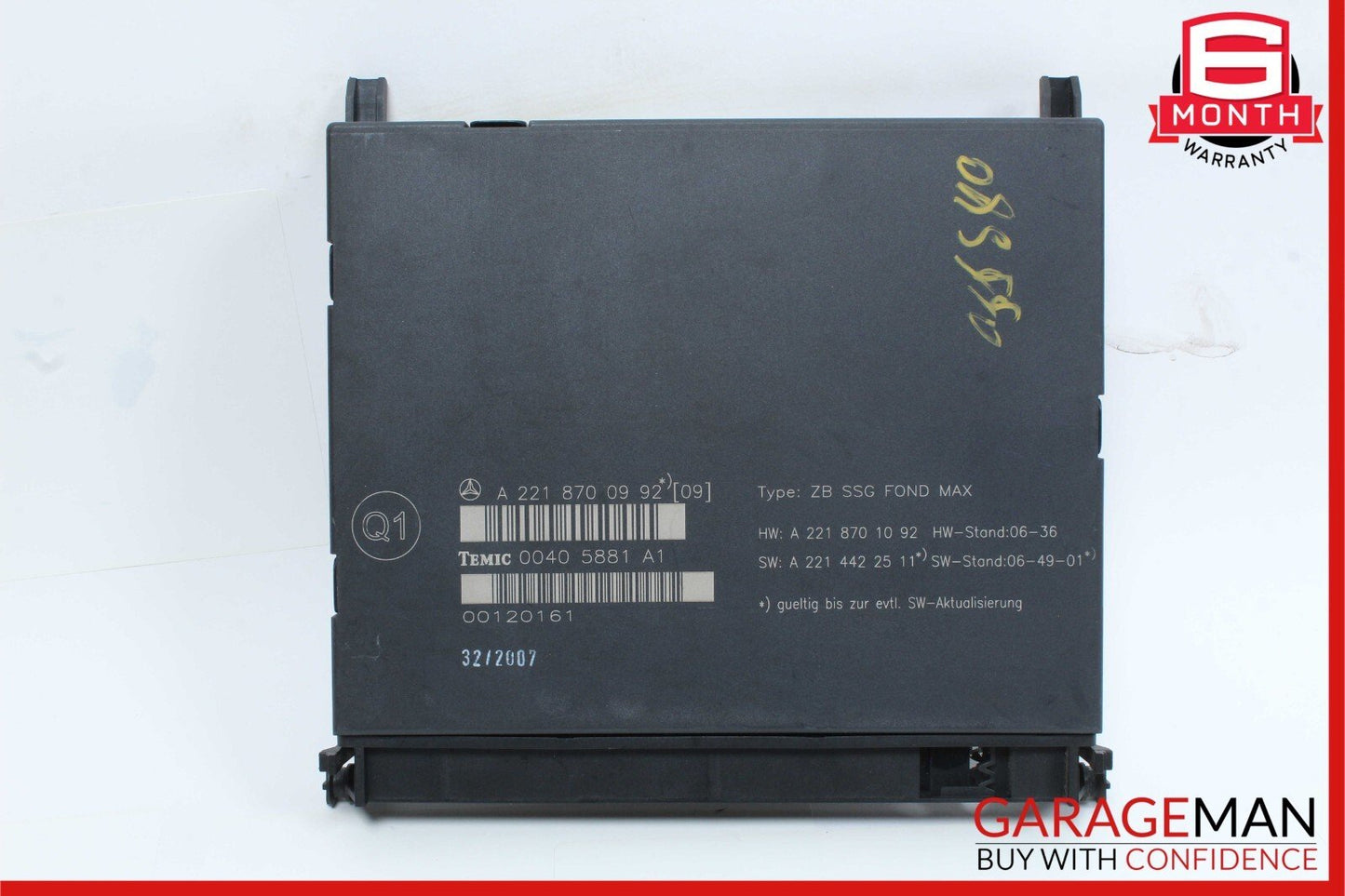 07-13 Mercedes W221 S550 S600 Rear Seat Control Unit Module 2218700992 OEM
