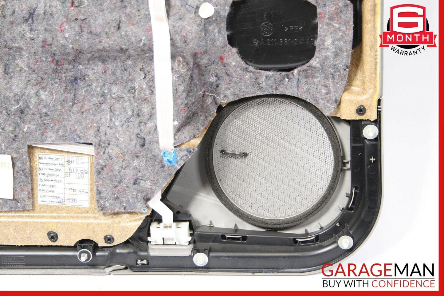 03-06 Mercedes W211 E500 Front Right Side Interior Door Panel Trim Cover Gray