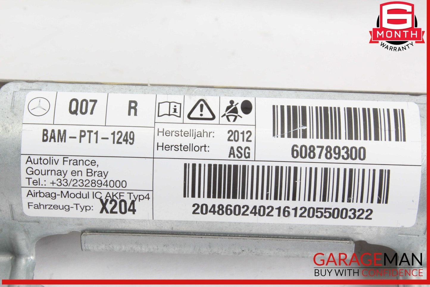 10-15 Mercedes X204 GLK350 4MATIC Right Side Roof Curtain Safety Air Bag OEM