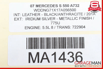 07-13 Mercedes W221 S550 S63 AMG S600 Top Shark Fin Antenna Roof GPS Grey OEM